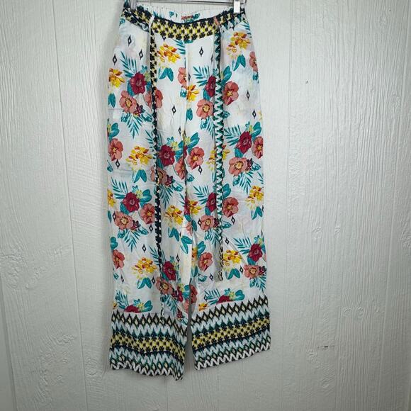 Hayden Los Angeles Pull On Tie Waist Hawaiian Beach Pants Wide Leg Size Small - Picture 10 of 11